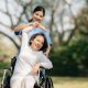 An old patient with her carer.